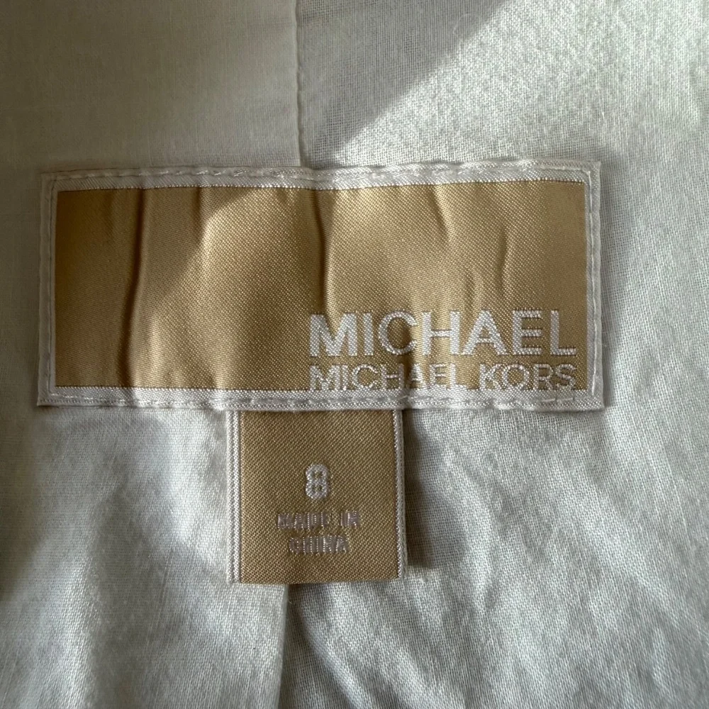 Michael Michael Kors Women’s White Lined‎ Blazer Size 8 Cotton Blend
